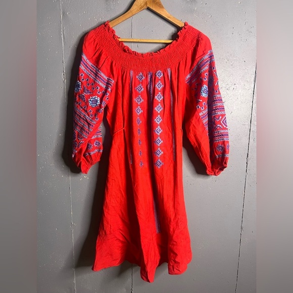 Ranna Gill Embroidered Off The Shoulder Dress in size XS. - Picture 3 of 10